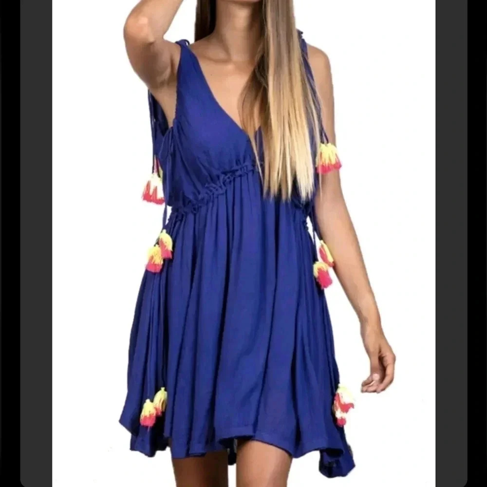 Anthropologie Sundress Brooke Tassel Cover Up Dress